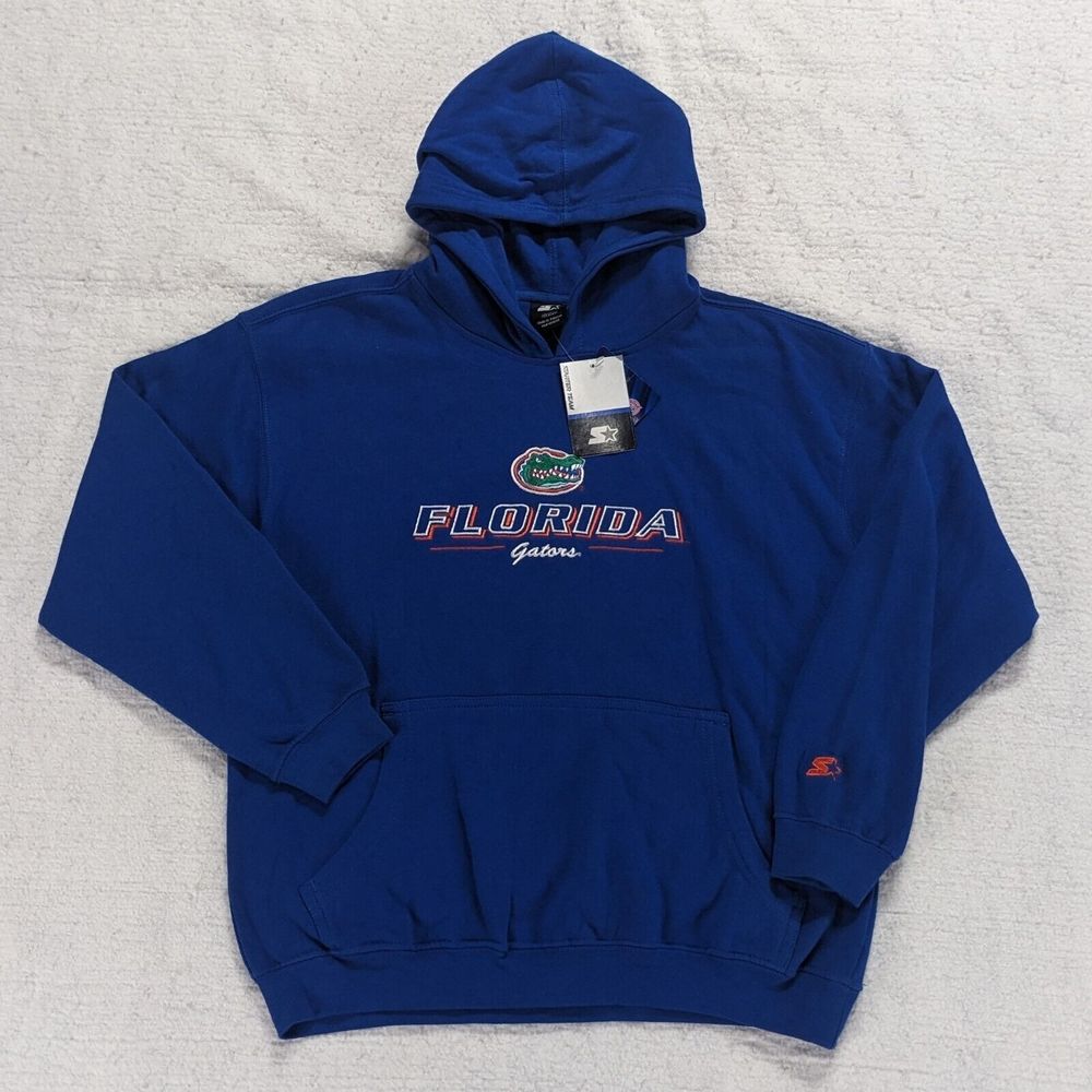 NWT Starter Florida Gators Embroidered Hoodie Blue Youth XL Adult Small/Medium